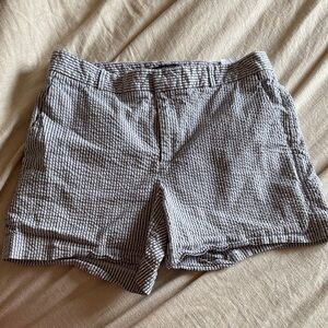 Banana Republic Navy and White Striped Shorts